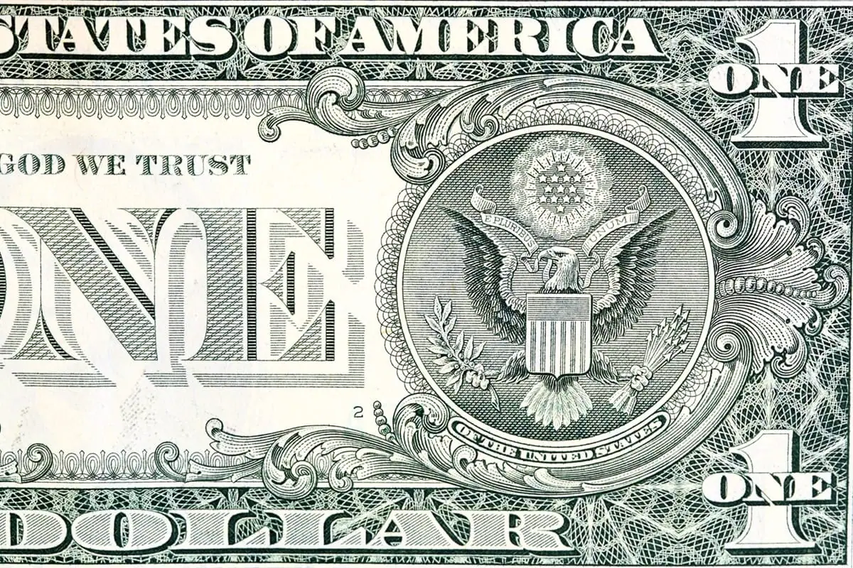part of a one-dollar bill.
