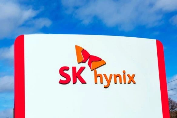 A sign for South Korean semiconductor company SK Hynix.