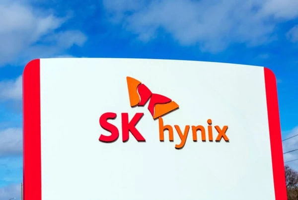 A sign for South Korean semiconductor company SK Hynix.