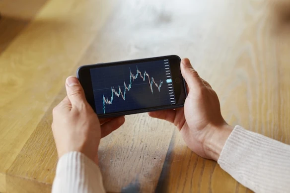 smartphone graph stock market mobile app