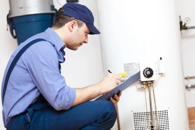 splurging water heater technician