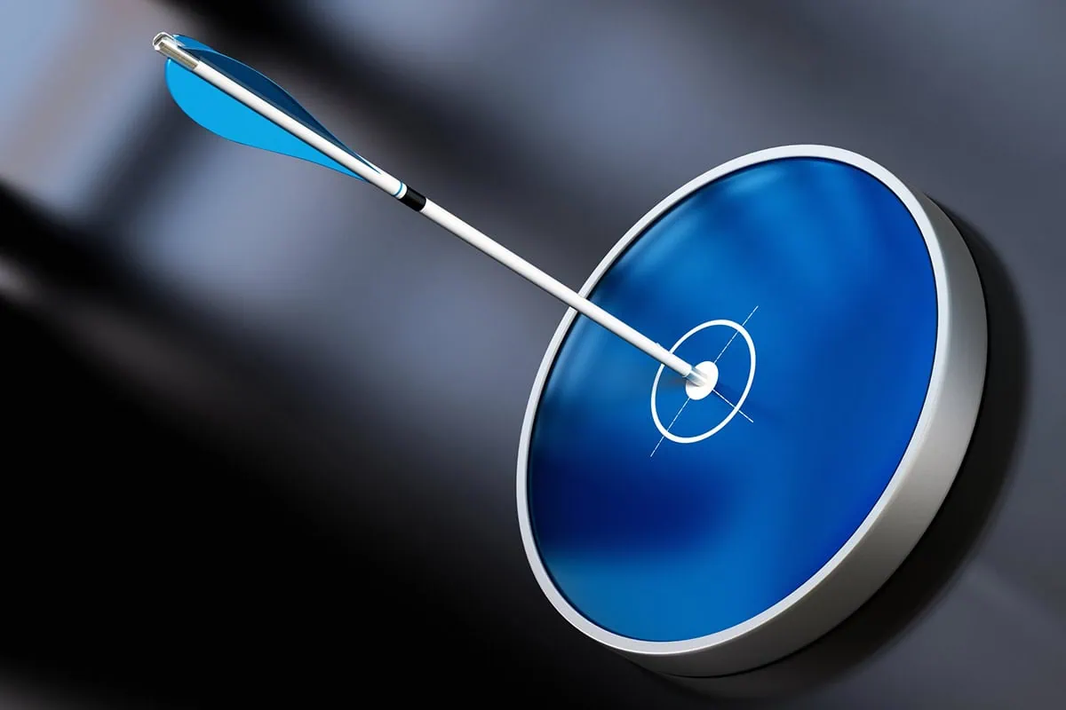a single arrow through a clear target.