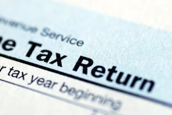 a closeup picture of a tax return.