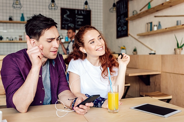 teens young adults listening to music