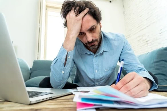 thinking worry laptop bills retirement 1200