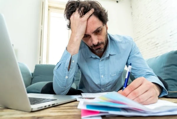 thinking worry laptop bills retirement 1200