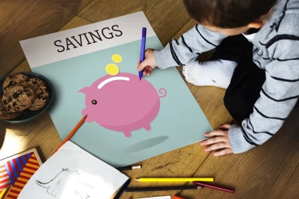 trump accounts child drawing piggy bank savings cookies 1200