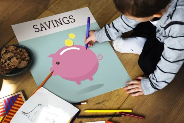 trump accounts child drawing piggy bank savings cookies 1200