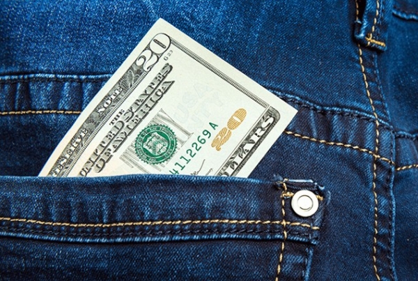 twenty dollars pants pocket