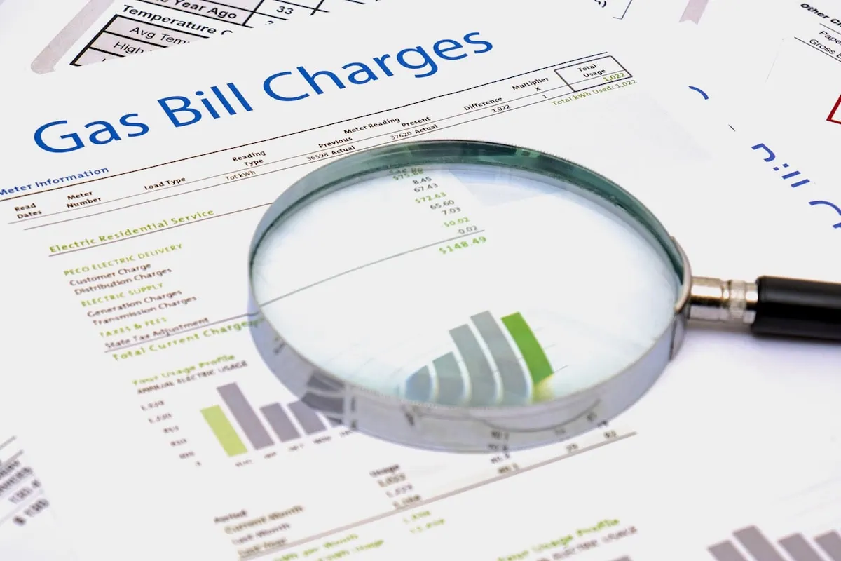 utility gas bill charges magnifier 1200