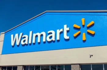 The front of a Walmart store.