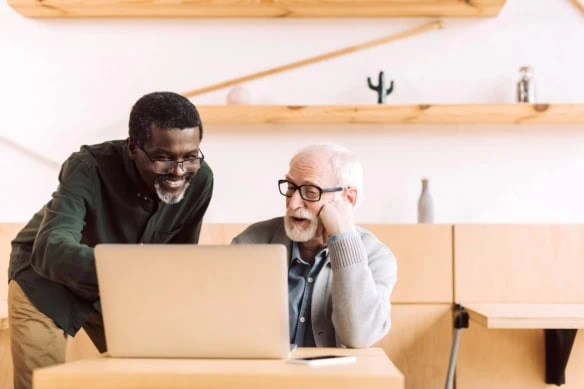 working seniors retirement savings laptop 1200